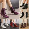 Spitzen-Keilabsatzschuhe Damen Modische Stiefel Damen Klassische Knöchelhohe Stiefel Schuhe Für Frau