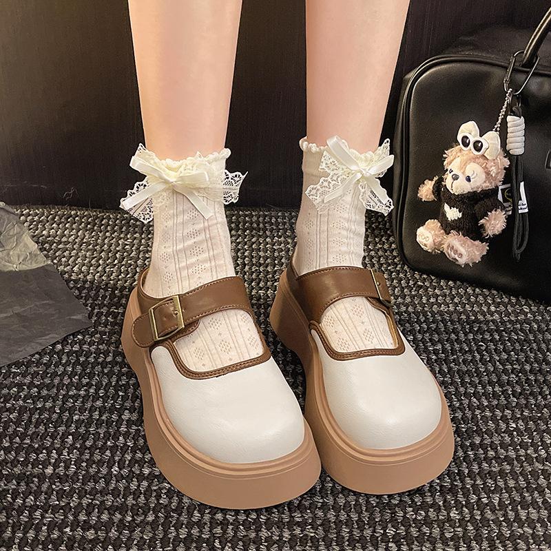 Big head thick bottom bag head slippers women's 2025 spring new retro fashion leather buckle small height half slippers
