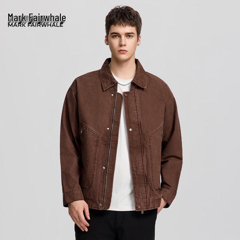 

Mark Fairwhale Men s Retro Japanese Style Loose Fit Workwear Denim Cotton Jacket 2XL