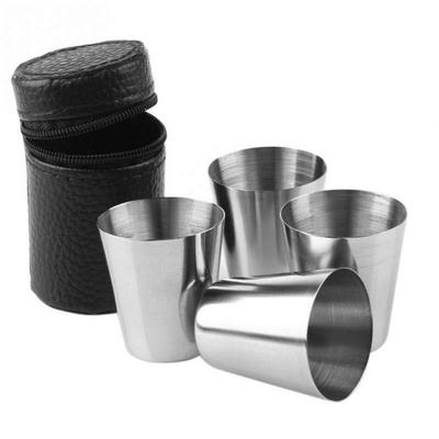 Stainless Steel Mug Set 4Pcs/6Pcs Outdoor Cups For Whisky Wine Portable Drinkware Travel Camping Supplies