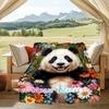 1PC Custom Name Panda Floral Garden Flannel Blanket Versatile,all-season Throw Suitable for the Living Room,bedroom,camping,travel,and Gift