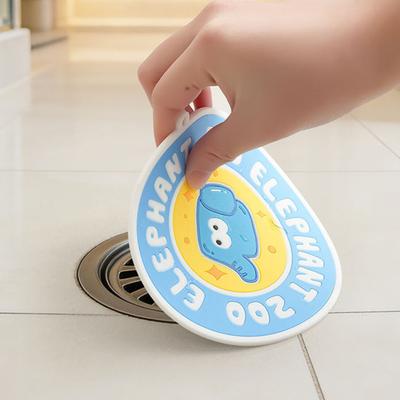 Tampa de Ralo de Chão com Padrão de Animal de Desenho Animado Design Selado Anti-Odor Tampa de Ralo de Chão à Prova d'Água Acessórios para Esgoto