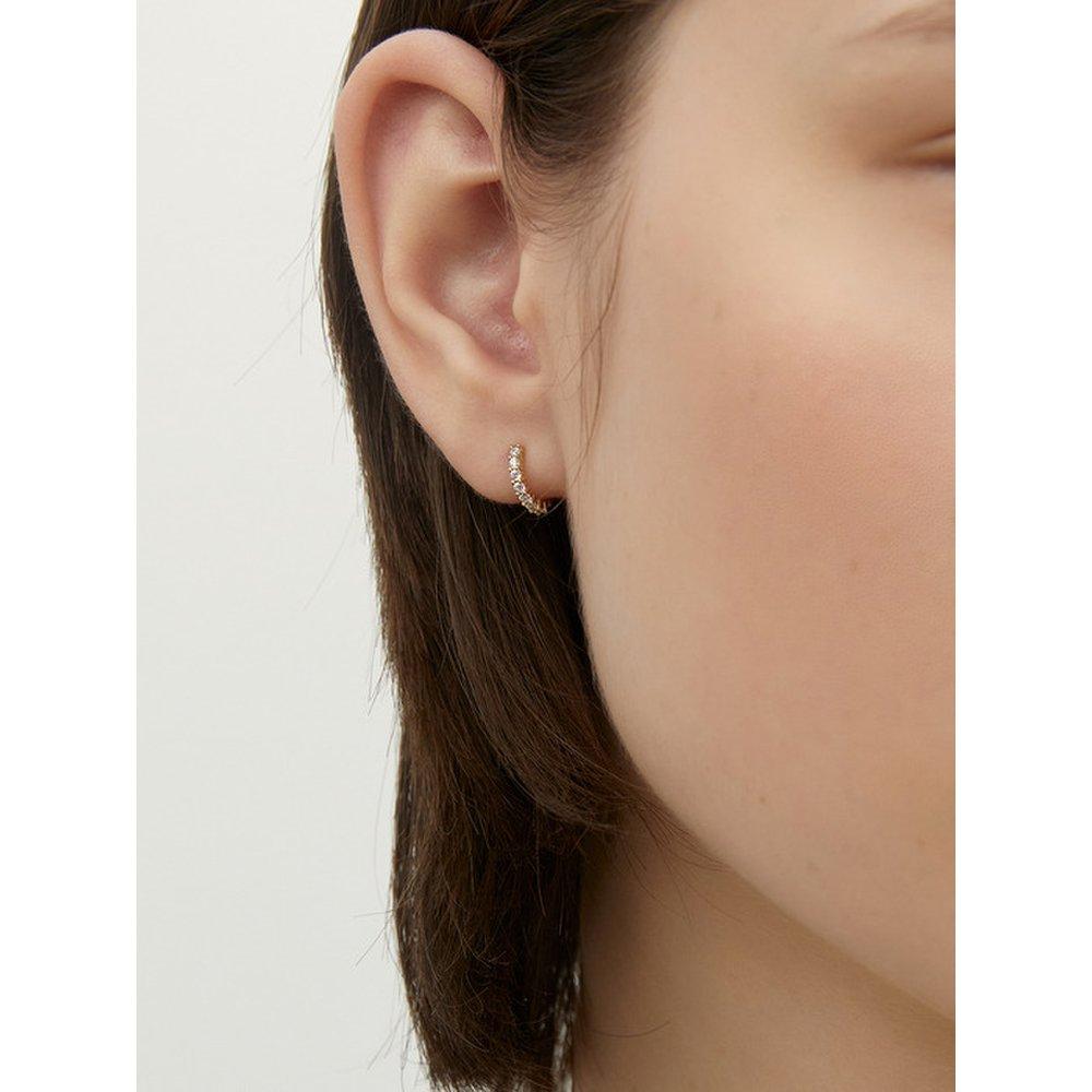 Silver 925 Shining 4-Prong One-Touch Earrings Lse88