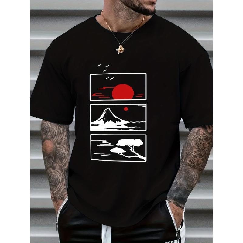 European Size Men's Summer Printed Short Sleeve T-Shirt Top
