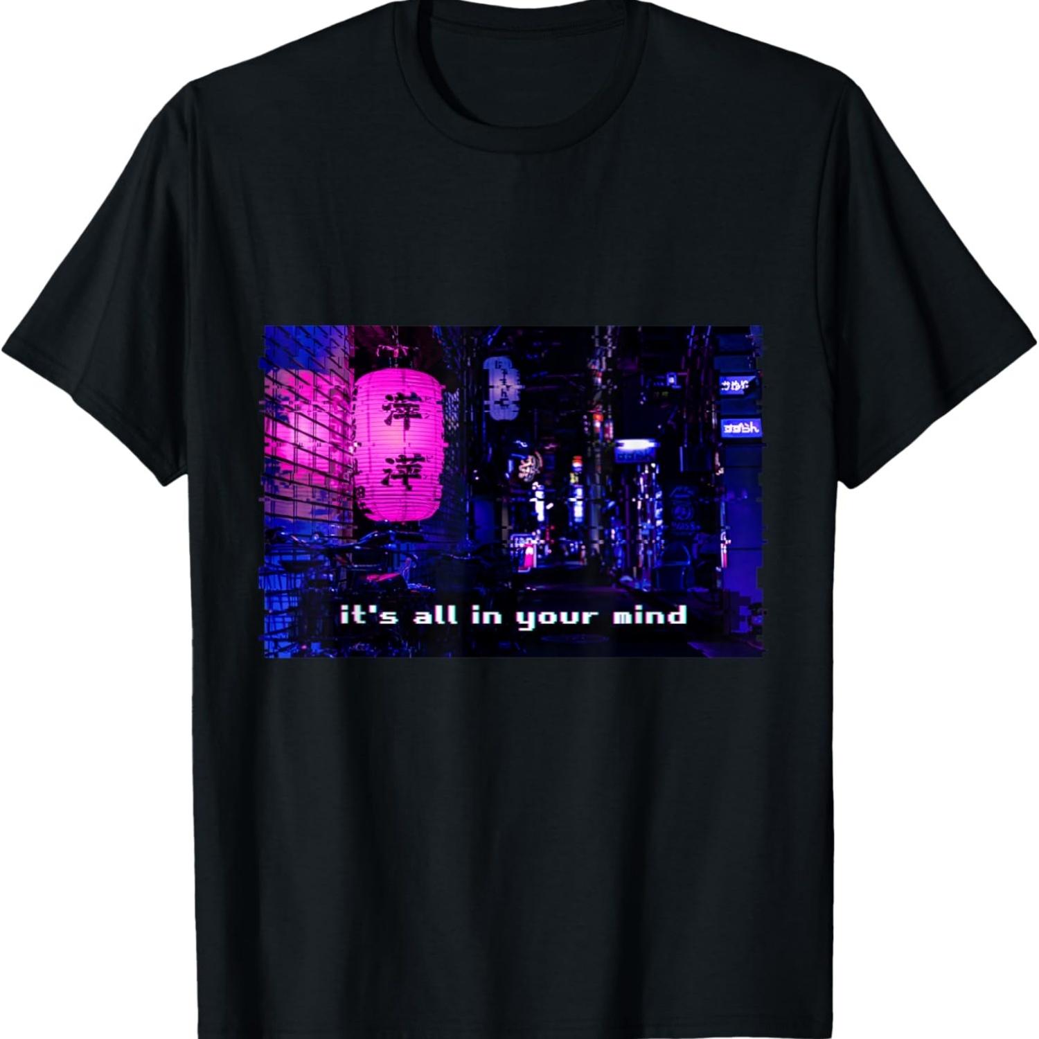 Japanese Vaporwave Emotional Dream Aesthetic Glitch T-Shirt S