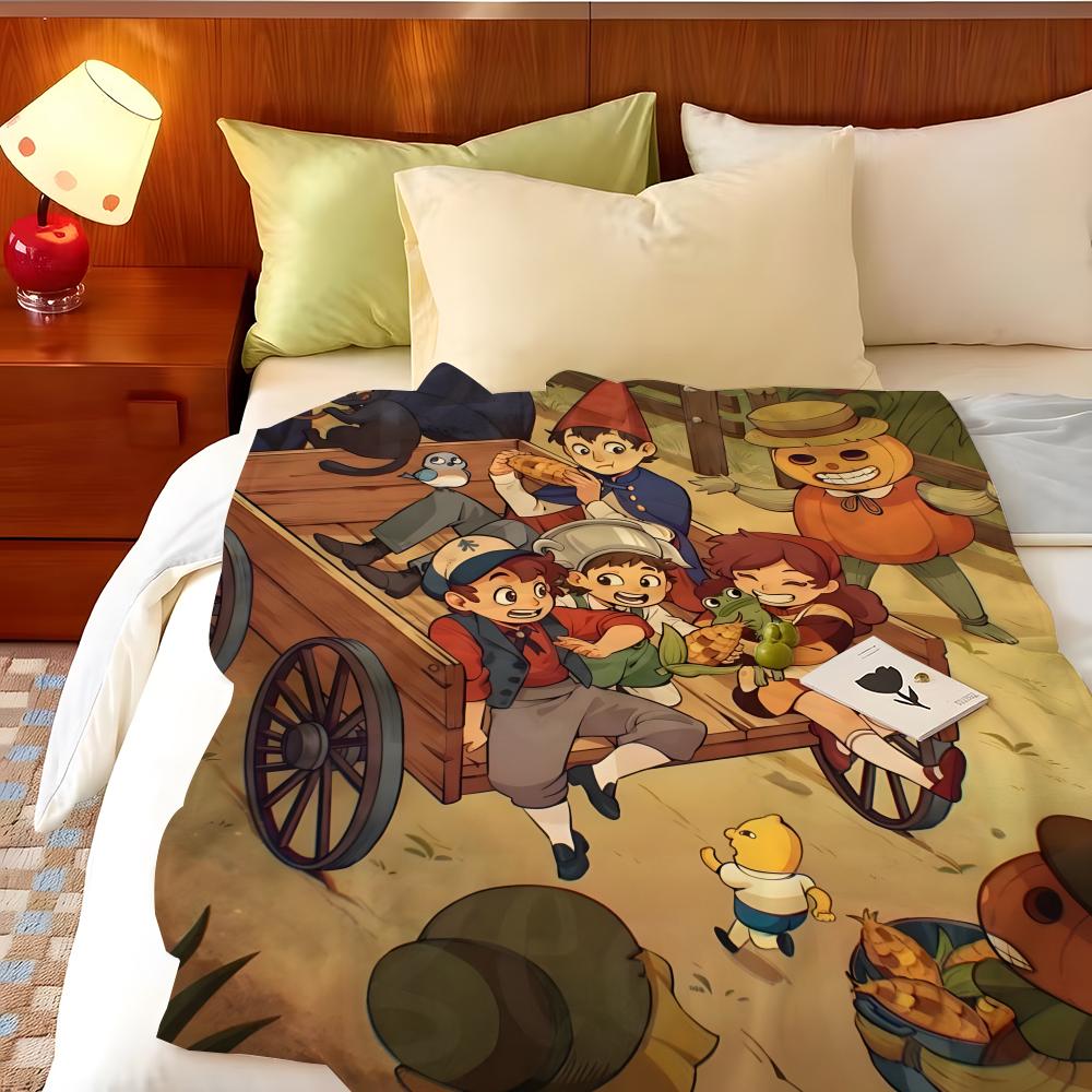 Animation Over The Garden W-Wall Throw Flannel Throw Blanket, Lightweight Cozy, Durable Washable Cute Cool