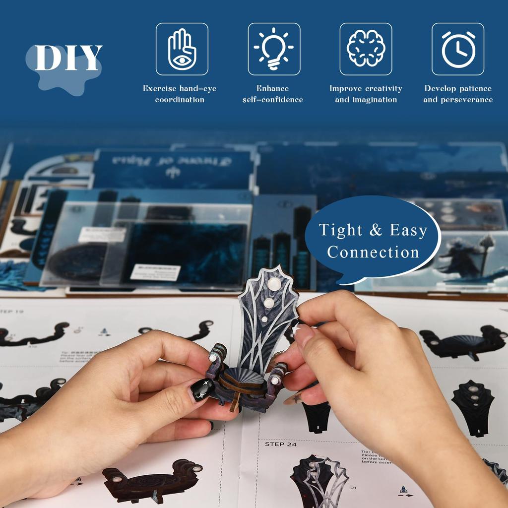 MiniCity DIY BookNook Kit Dollhouse Kit Miniature House Kit BookNook Suitable for and Birthday Collectible with LED Lights - - - - Beginners,