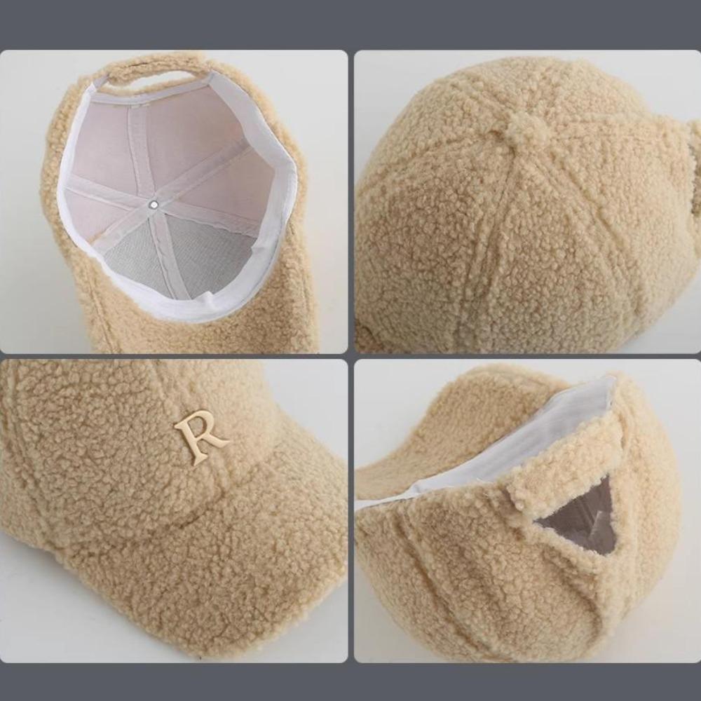 Baseball Cap Winter Hat For Women Men Unisex Letter Metal Logo Imitation Cashmere Keep Warm Simple Casual Winter Caps New Velvet