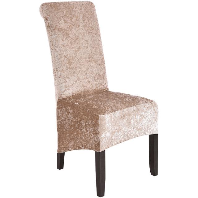 Velvet Plush Xl Dining Chair Covers ,Stretch Chaircover ,Spandex High Chairs Protector Covers Seat Slipcover With Elastic