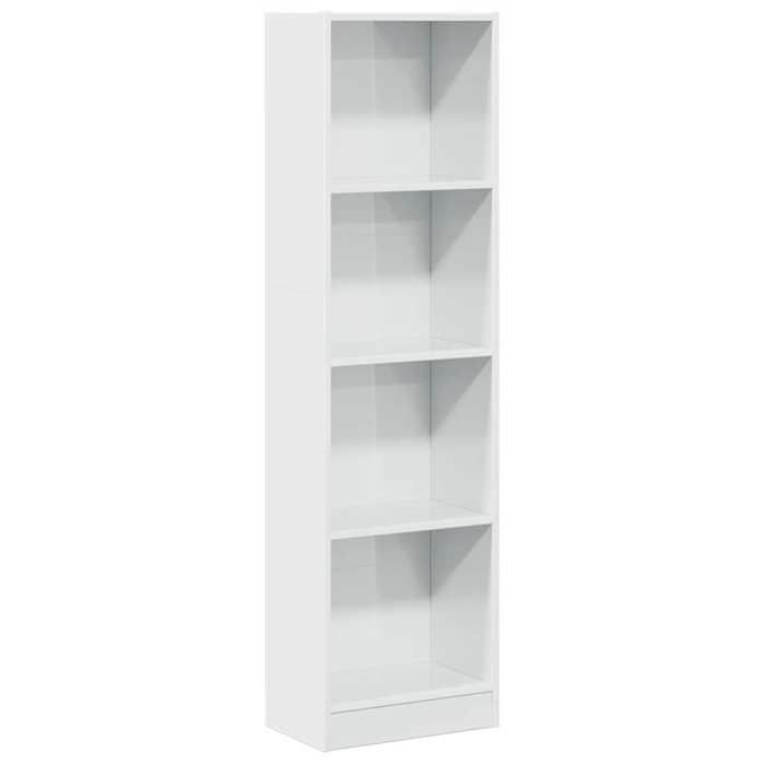 VidaXL Bibliothèque blanc brillant 40x24x143 cm bois d'ingénierie, étagère à livres, porte-livres, support à livres, armoire 858304