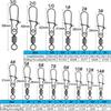 50pcs Swivel Snap Connector Pin Bearing Rolling 360 Rotate Ring Tackle Buckle Hook Lure Kit Wire Box Fishing Accessories