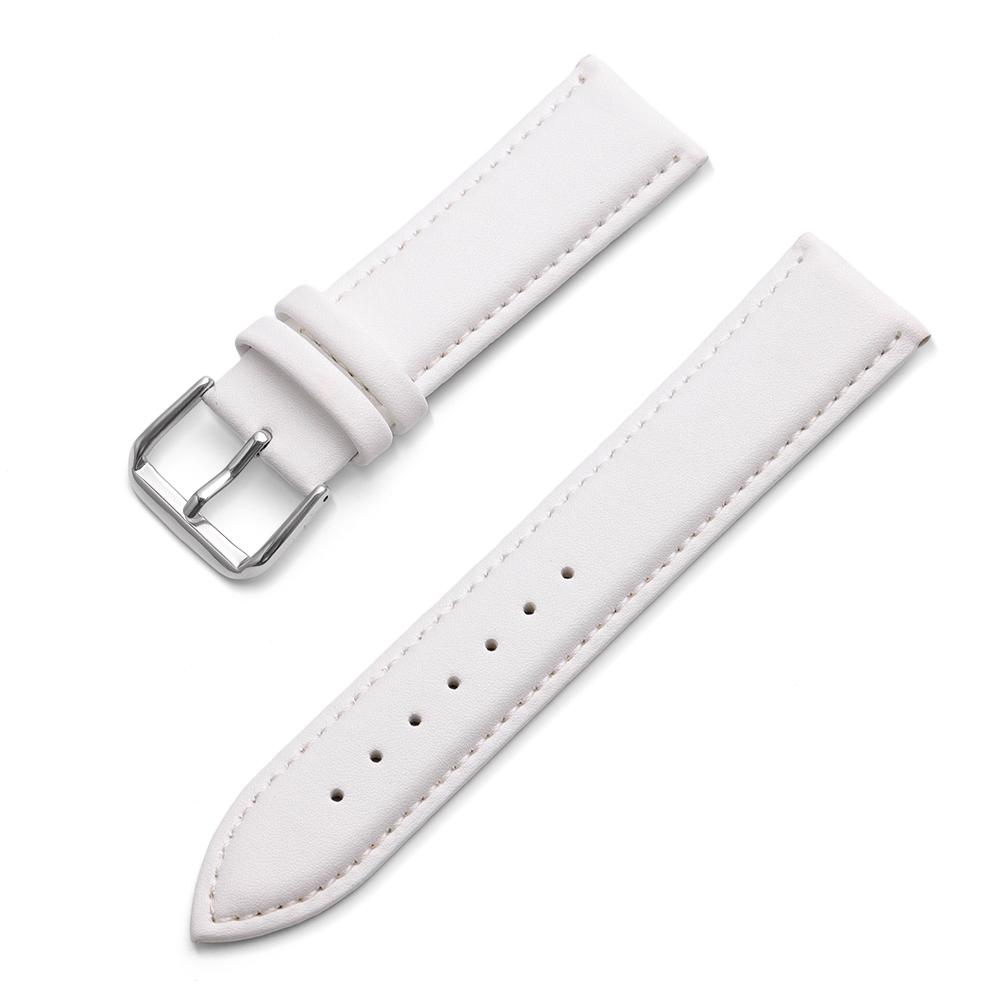 Universal Calfskin Leather Watch Strap Soft Material Watch Band 12/14/16/18/20/22mm Wristbands with Silver Stainless Steel Clasp