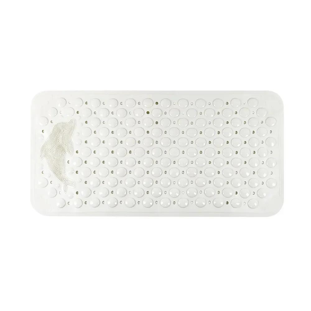 Bathroom anti-slip mat silicone world PVC shower anti-fall mat dolphin massage suction cup floor mat with drainage hole banheiro