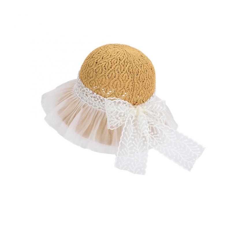Faltbarer Damen Sonnenhut mit großer Krempe und Spitzenband für Sommer Sonnencreme