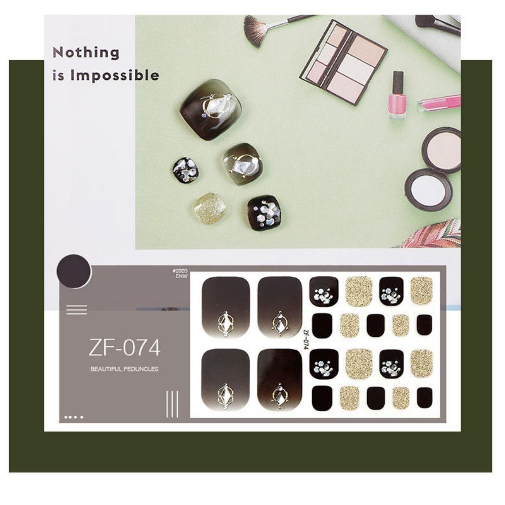 Foot nail three-dimensional sticker 3D imitation drill foot nail nail patch waterproof foot nail sticker full sticker