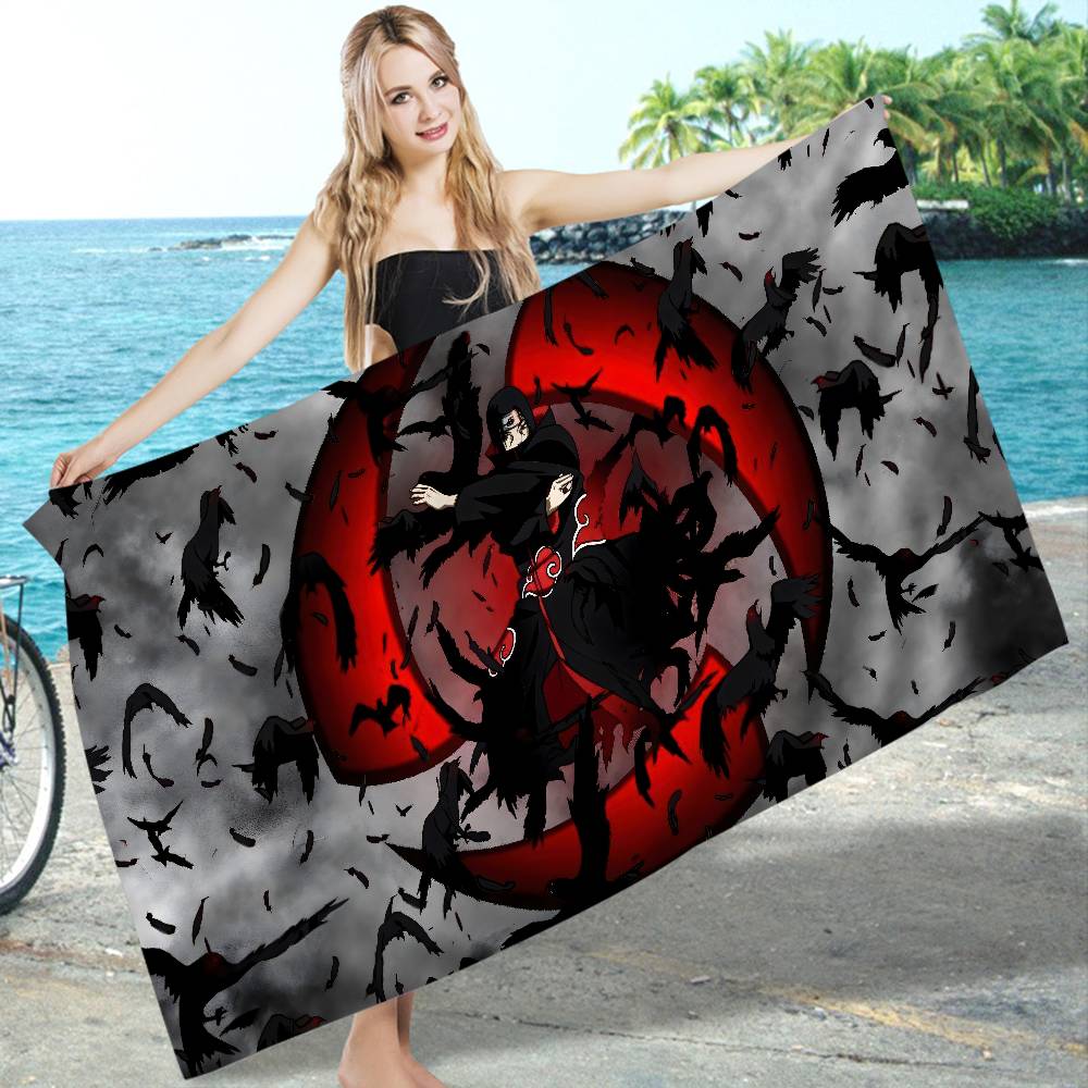 Classic Anime N-Naruto-S-Akatsuki Microfiber Blanket Drying Beach Towels Oversized Printing Super Absorbent Pool Towel Blanket