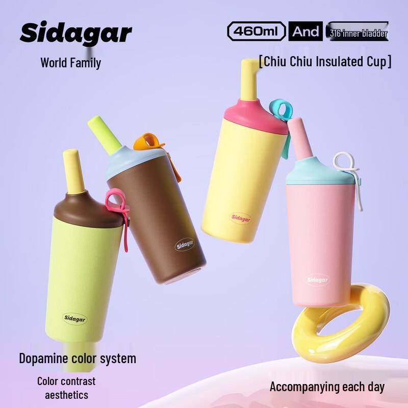 Shidajia Jiujiu 460ml Insulated Straw Cup