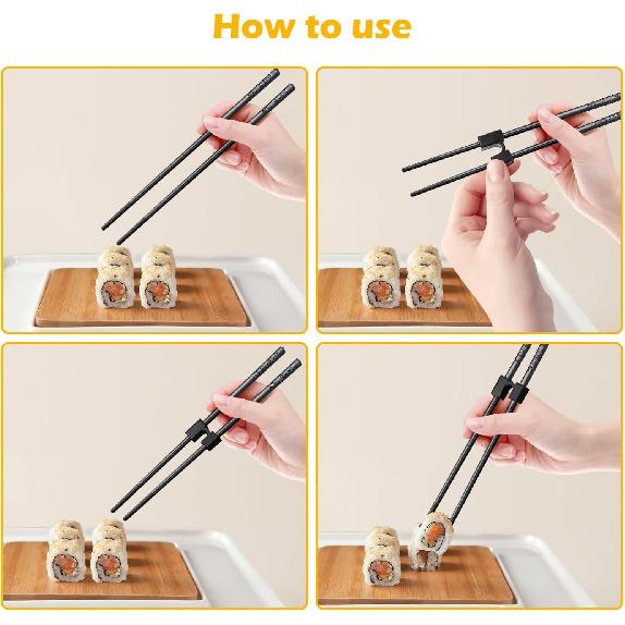 8 Pairs Reble Training Chopsticks Beginners for Kids Adults Learners, Reble Fiberglass Chop Sticks Japanese Non-Slip Chopsticks Trainers Set,