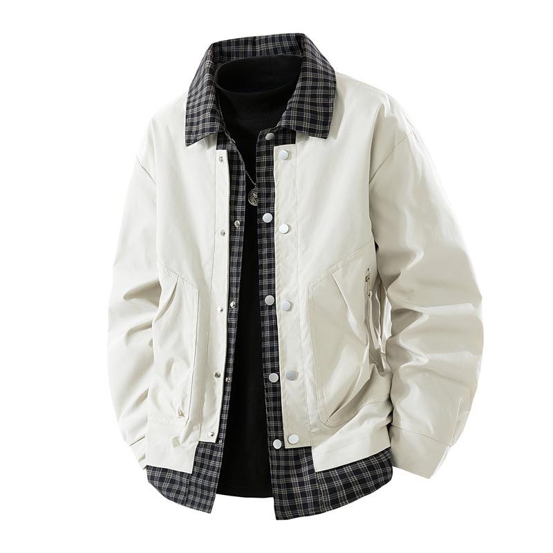New Fake Two-piece Coat Tide Men's American Lapel Handsome Joker Loose Casual Jacket In Spring and Autumn