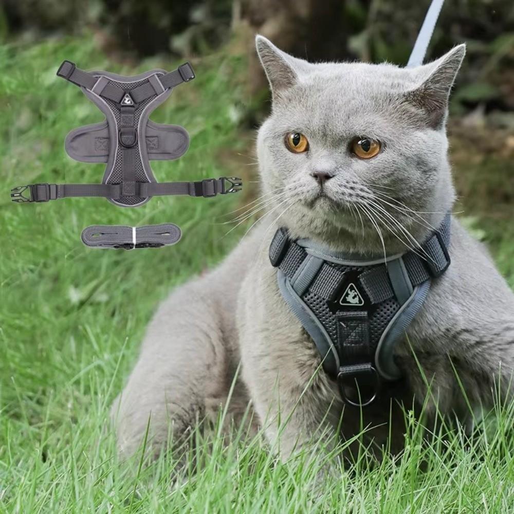 Adjustable Cat Harness and Leash Sets Reflective Dogs Accessories No-Pull Chest Strap  Outdoor