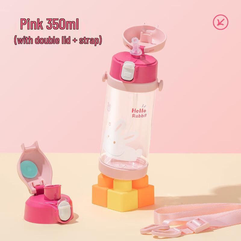 Diller Dual Lid Kids Straw Water Bottle