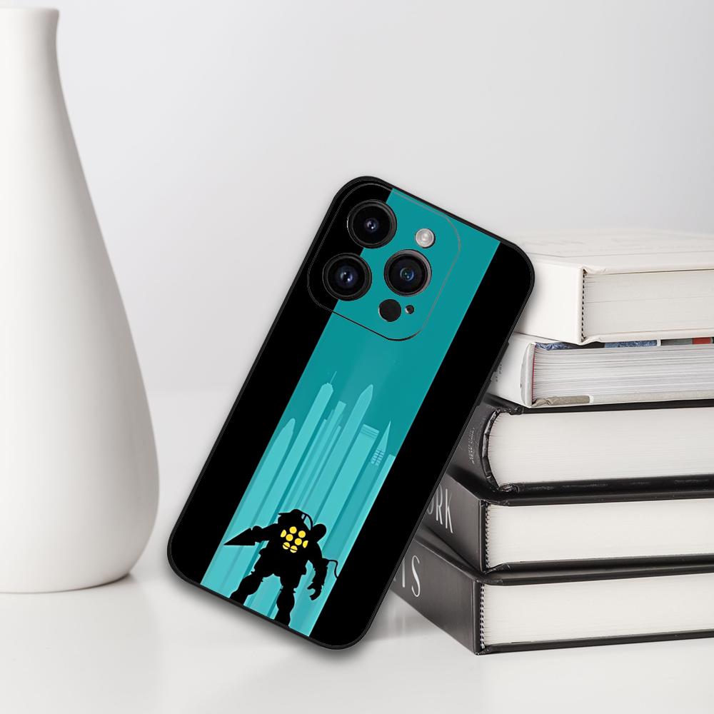 Game B-BioShock Phone Case For IPhone 16,15,14,13,12,11,XS,XR,X,8,7,Pro,Max,Plus,mini Silicone Black Cover