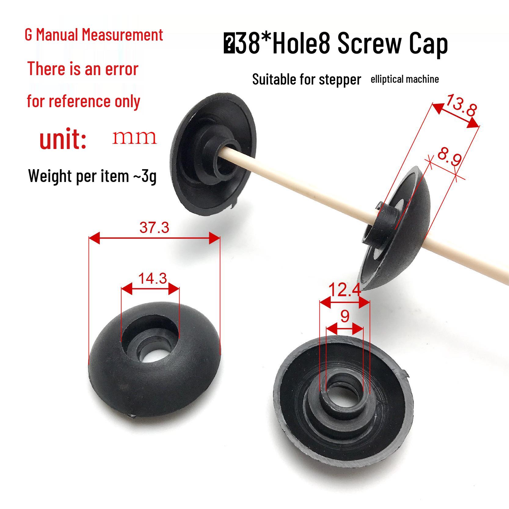 

38-Hole Treadmill Arc Tube Plug & Screw Cap for Exercise Bikes Plastic