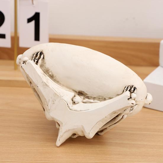 Skull Storage Tray Halloween Scary Skeleton Candy Bowl Resin Skull Fruit Snack Serving Tray Vintage Jewelry Dish for Home Tabletop Party Bar Decor