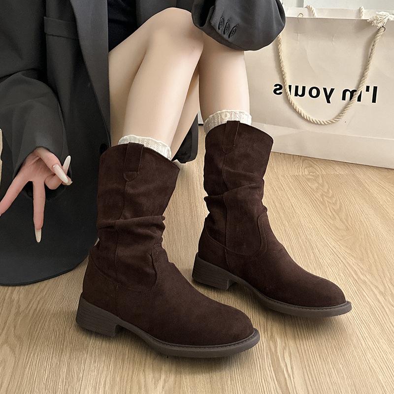 

Большой размер 42~ Гонконгская пустошь Майяр Полусапоги Женские Вестерн Ковбойские Сапоги на Платформе Бокен Мартин Сапоги 42 коричневый