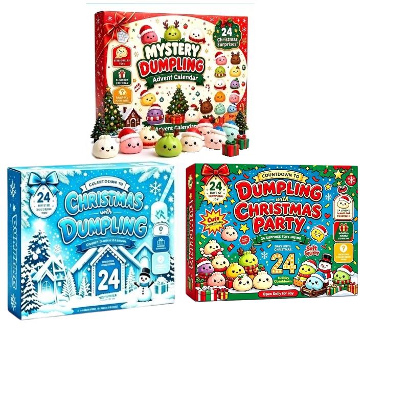 Vánoční Squishy Adventní kalendář 2026, Fidget Odpočítávací kalendář Překvapení Senzorické Fidget pro dospělé Vánoční párty Dárky