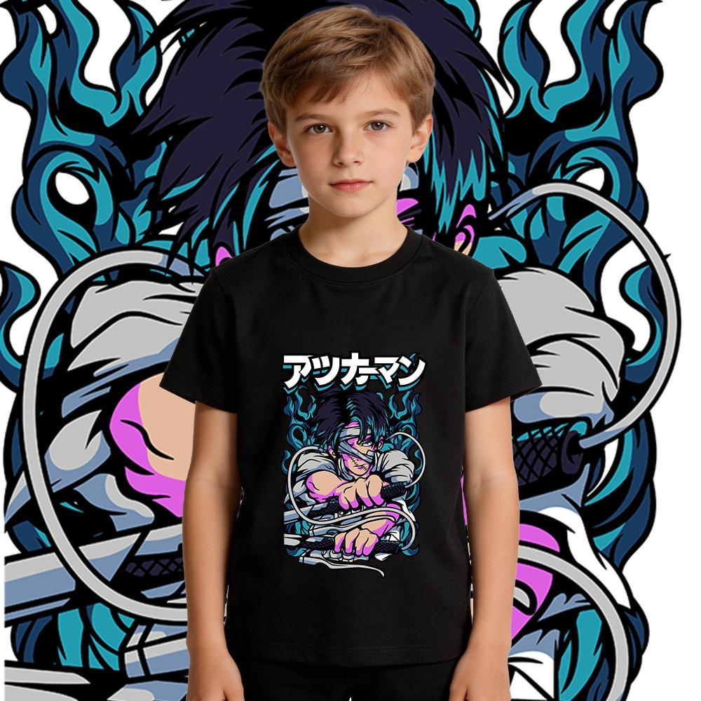 Aot Levi Anime Print Cotton Short Sleeve T Shirt for Boys Girls Kids Soft Breathable Casual Summer Top