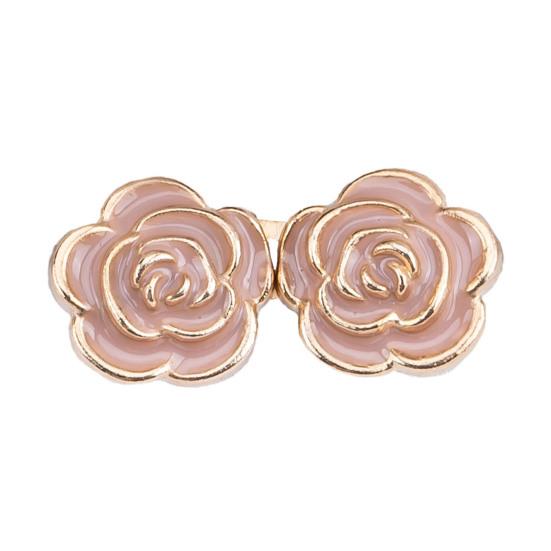 1 Pair Rose Waist Tightener Pins, No-sew Pants Waist Tighteners, Detachable Metal Flower Waist Pins for for Jeans Skirts
