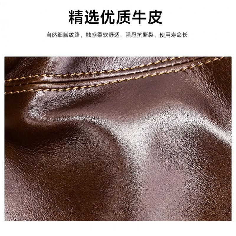 Retro Men's Top Layer Cowhide Shoulder Bag High Luxury Business Leather Crossbody Trendy Casual Outdoor