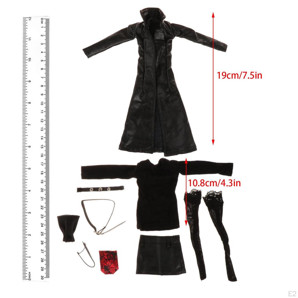 1:6 Female Leather Jacket Set Action Figure Accessories Clothing 12 Inch Collectable