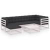 7 Piece Garden Lounge Set with Cushions Solid Pine Wood