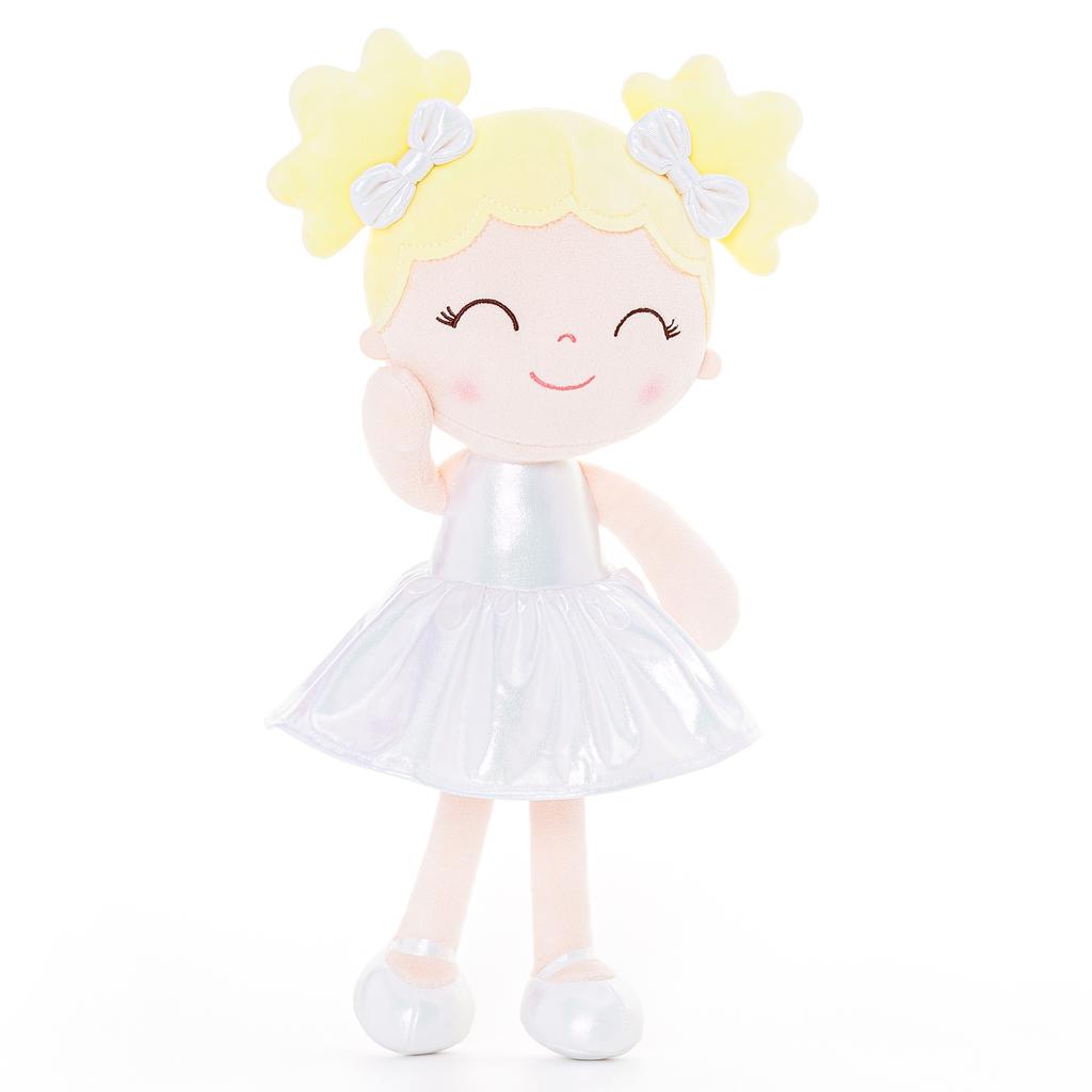 Plush Toys Girl Gifts Baby Girl Plush Doll for Baby's First Birthday Gift Curly Girl Glitter Series 30 Cm White