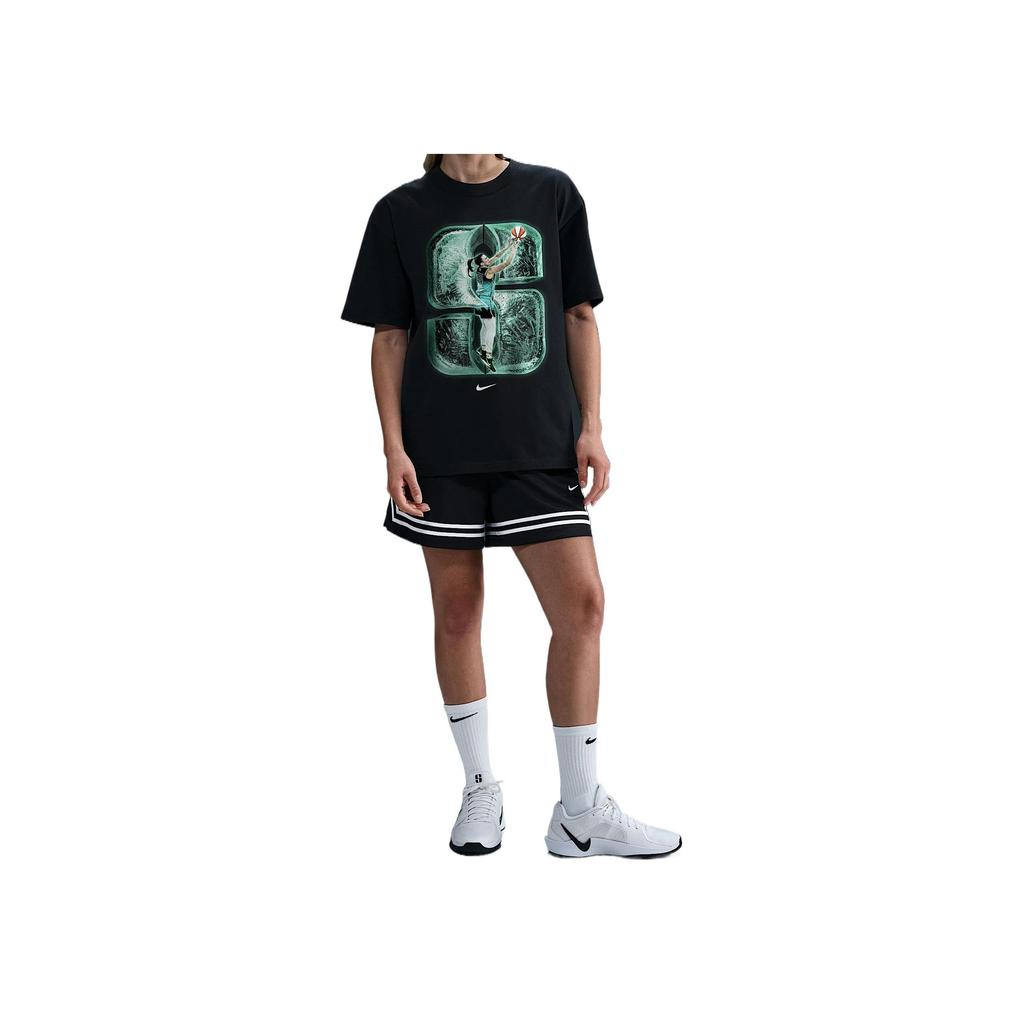Nike Sabrina Ionescu Comfortable Breathable Moisture-Wicking Soft Short Sleeve Basketball Shirt Unisex Tops Black IO7377-010