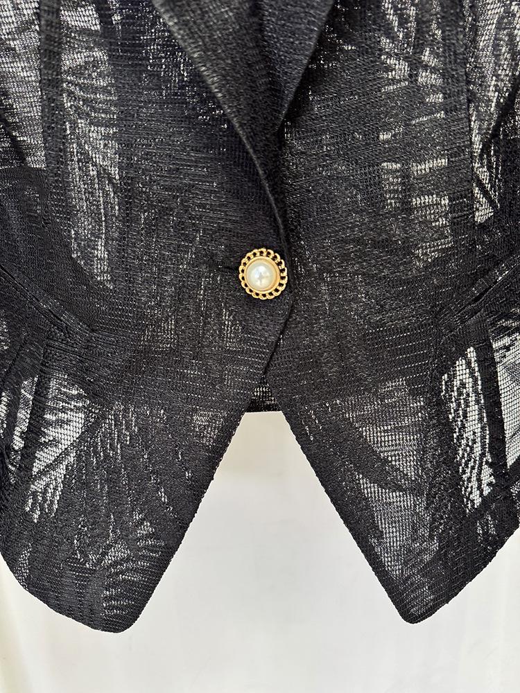 In Stock: 2026 Spring/Summer Slim-Fit Embroidered Mesh Jacket