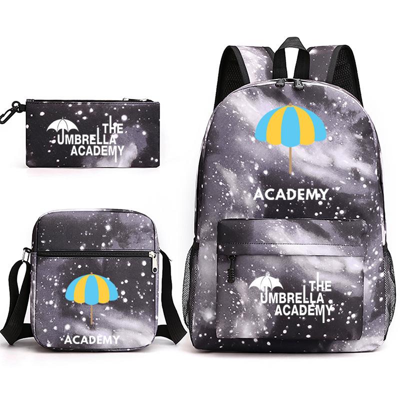 School Season Theumbrellaacademy School Bag 3-Piece Pencil Case + Shoulder Bag + Backpack