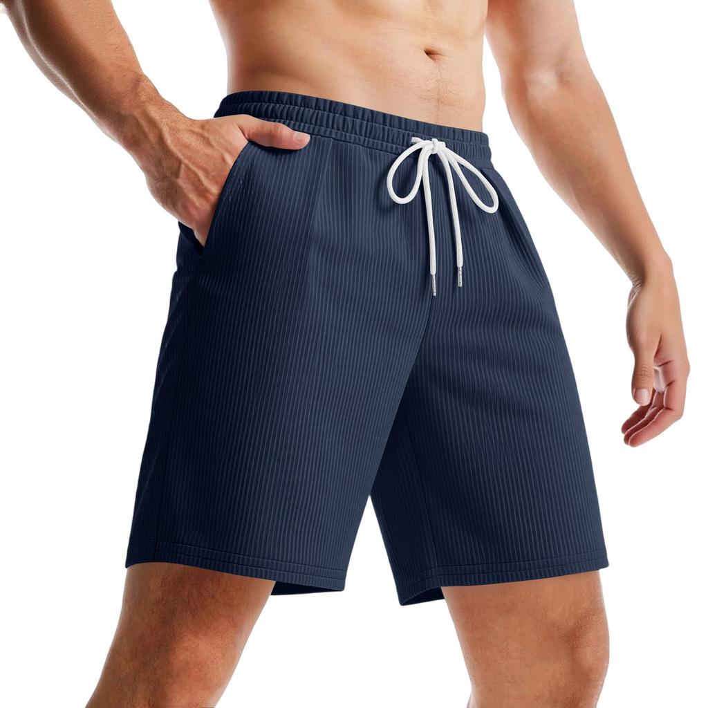 Men Lightweight Breathable Corduroy Drawstring Waist Shorts Casual Five Inch Inseam Sport Relaxed Fit Shorts for Outdoor Activities