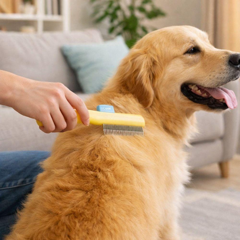 Efficient Pet Flea Comb Portable Pet Hair Knotting Comb Small Row Comb Self Cleaning Comb  Cat Care