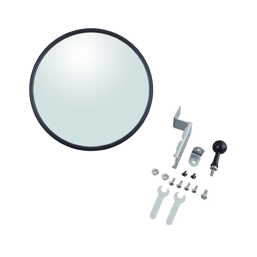 MYST Garage Mirror, for Short and Medium Distances (up To 20m), Round, Black, Approximately 220mm Diameter (5122)