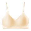 Summer ice silk seamless D ultra-thin fixed cup soft support underwear small chest gathering naked bra ice breathable