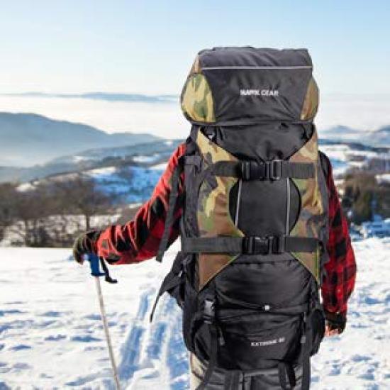 Sportrucksack, 80 l, großes Fassungsvermögen, wasserdicht, für den Außenbereich, Katastrophenschutz, Klettern, Reisen [World Online] [HAWK GEAR] (Dunkelgrau)