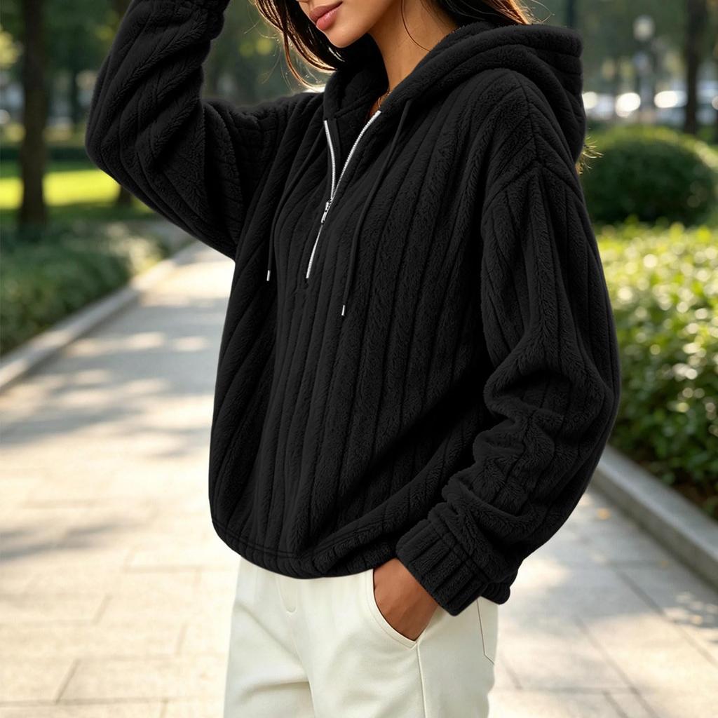 Women's Casual Color Long Sleeve Pullover Sweatshirt for Fall and Winter Everyday Wear