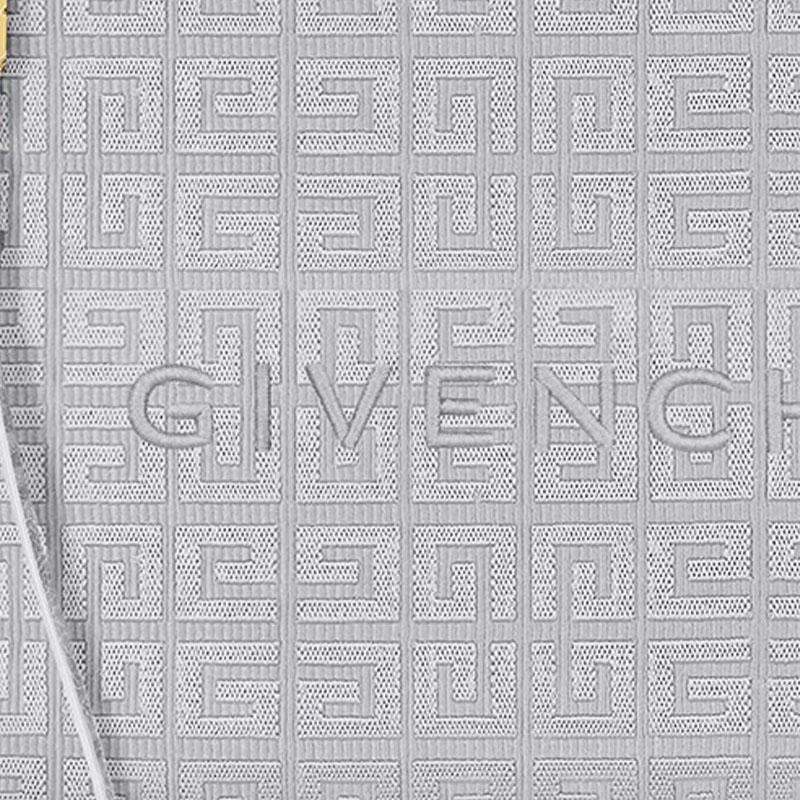 Givenchy 4G Allover Pattern Zip Closure Leather Travel Clutch Women Clutch Gray BB60KSB18Z-050