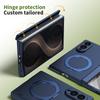 With Front Glass Screen Film Hinge Protection Case For Samsung Z Fold 8 Ultra 5 6 7 8 360° Rotating Magnetic Alloy Stand Cover