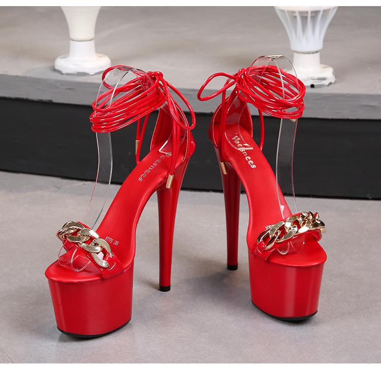 Tocuri înalte Stiletto Sandale sexy super înalte Femei Vară Pantofi de damă Sandale Seria 1986 Toc 18 cm 5 cm Platformă LFD