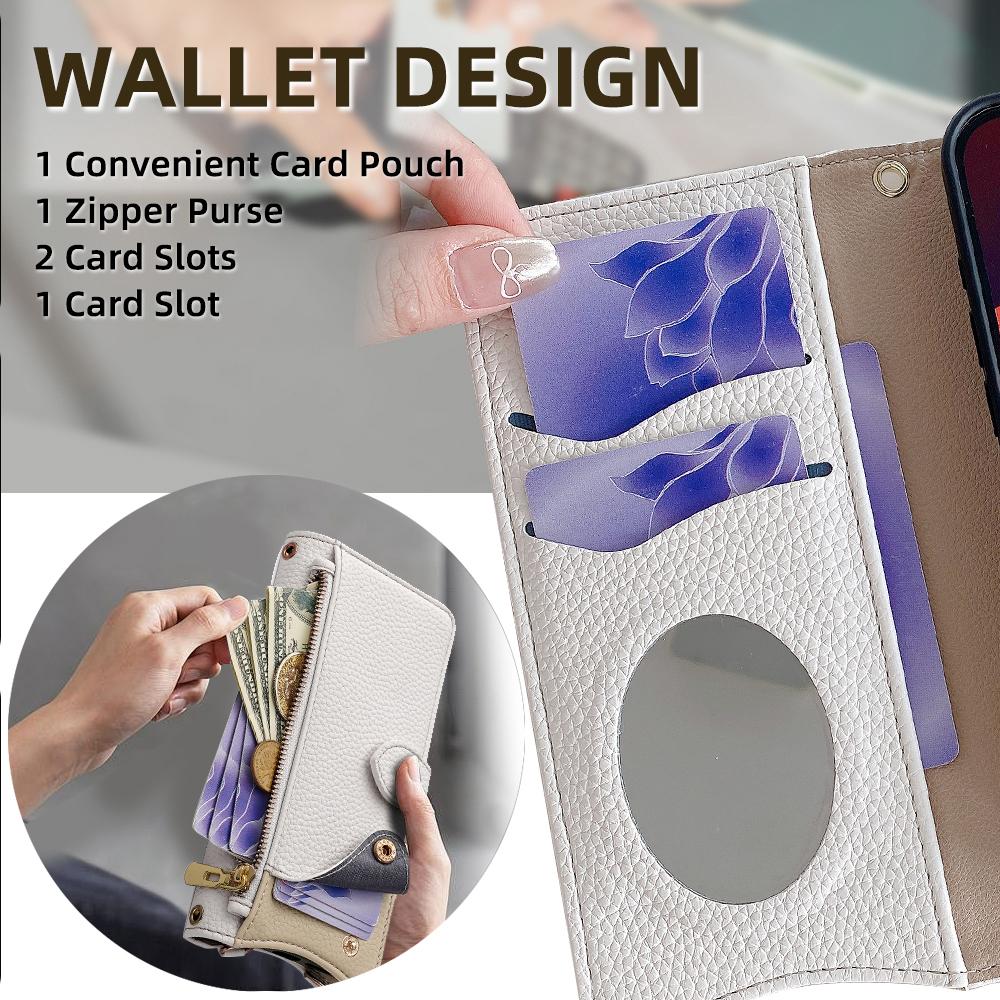 For Honor X6c 4G Leather Case Wallet Stand Cover Irregular Tail Style with Chain Strap