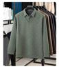 Fleece-Lined Two-Piece Lapel Polo Shirt: Men's Warm Autumn/Winter Casual Print Top